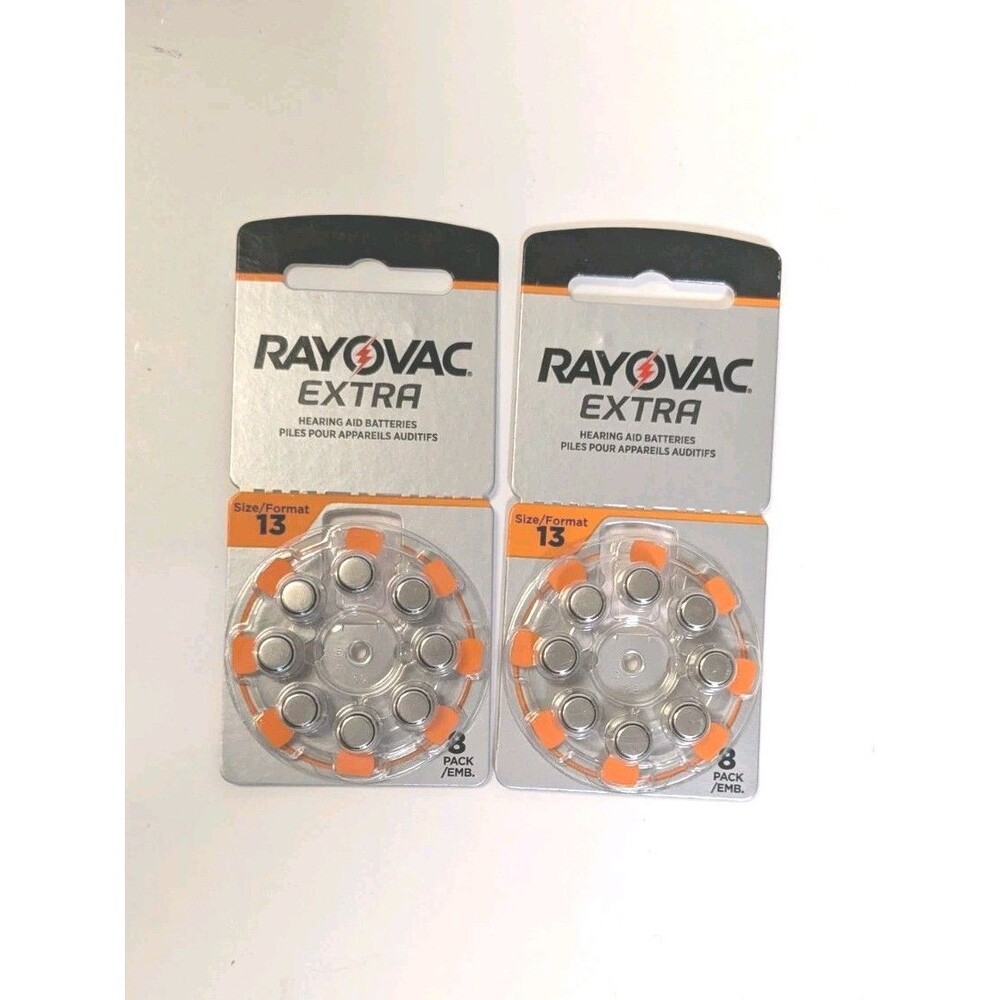 Rayovac Hearing Aid Batteries Size 13  Orange  16 batteries  Exp 10/2027
